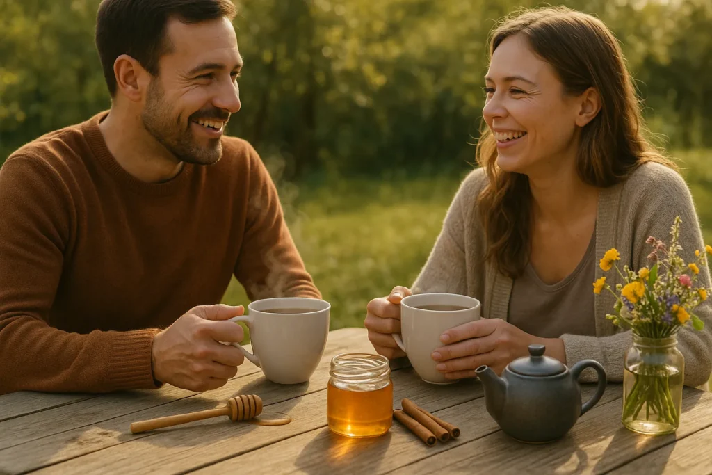 Honing Kaneel In Thee Gebruik Gezellig Moment