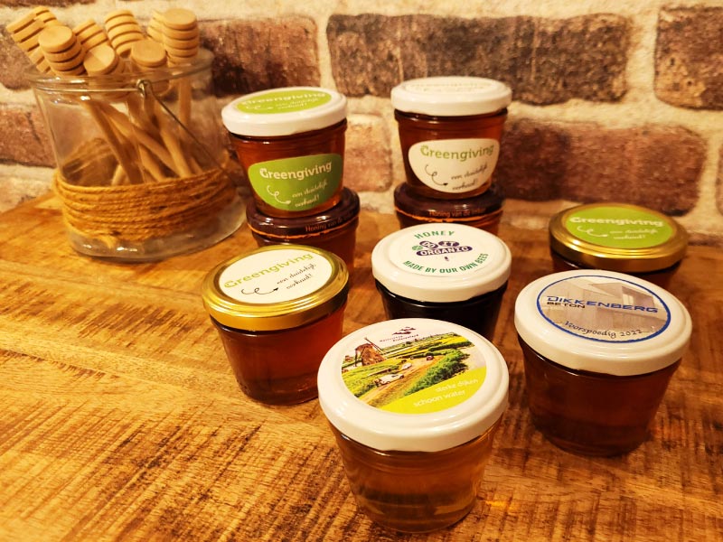 Honing Relatiegeschenk Eigen Label Logo Drukken Duurzaam Imker