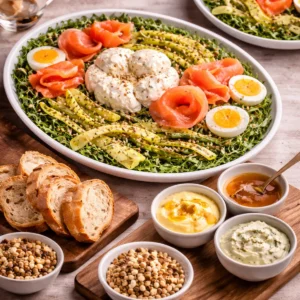 Recept paasgerecht met groene asperges met gerookte zalm en honing marinade. Dit voorjaarsgerecht is echt ideaal als brunch of voorgerecht tijdens de paasdagen.