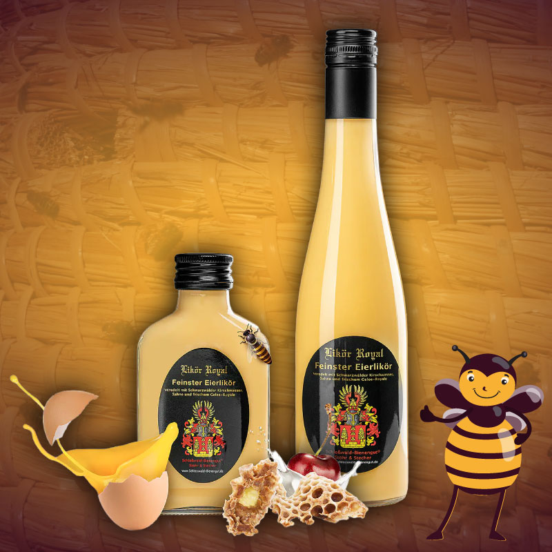 Eilikeur Schlosswald Bienengut Met Royal Jelly In Grote En Kleine Fles
